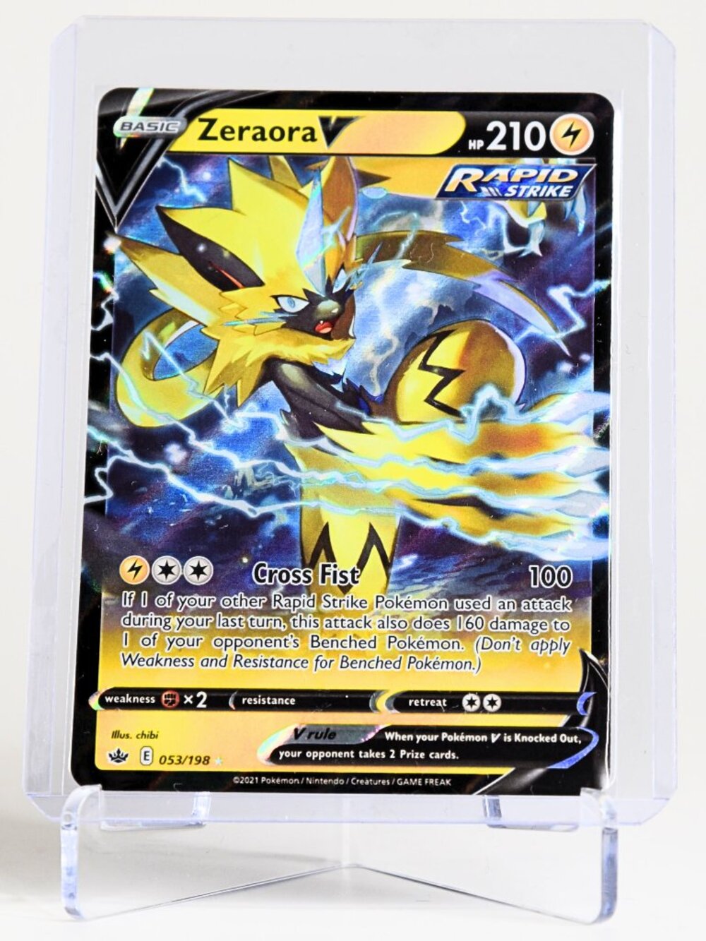 Pokemon Card Zeraora 053/198 V Ultra Rare Holo Chilling Reign
